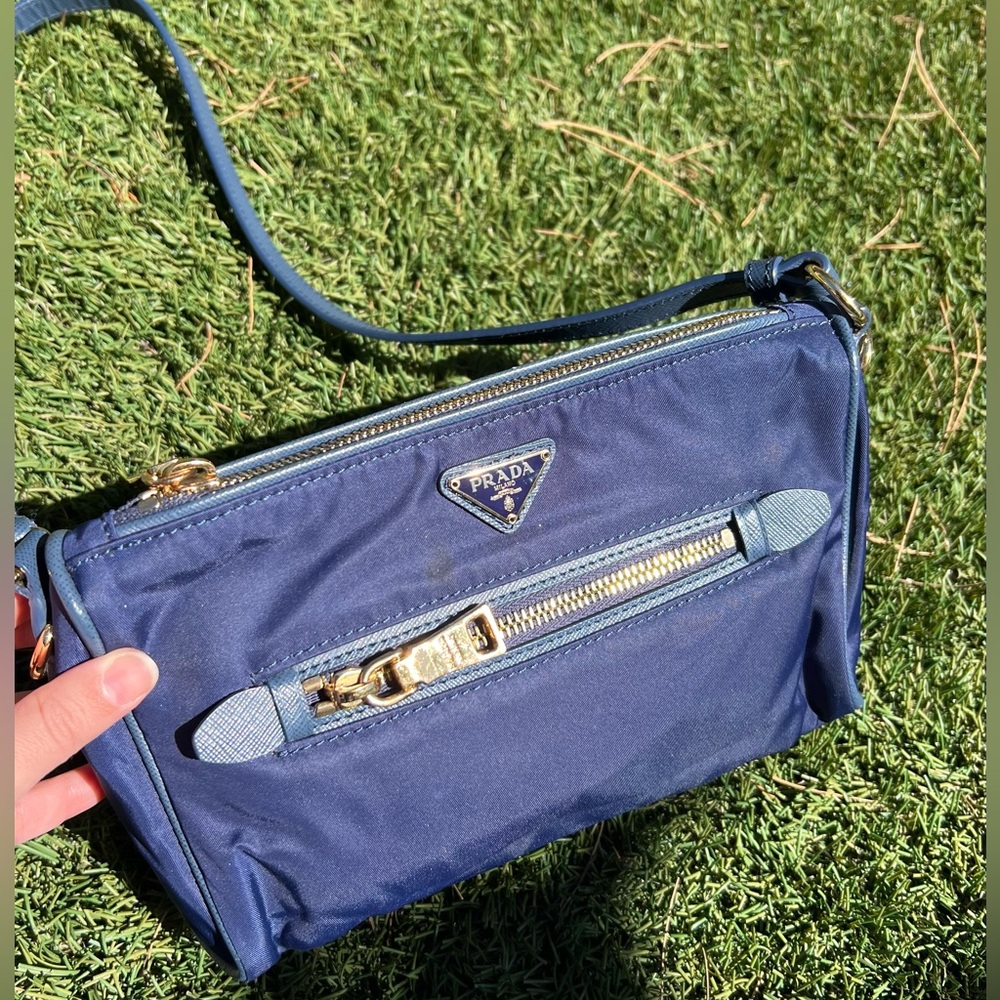 Blue Prada nylon bag